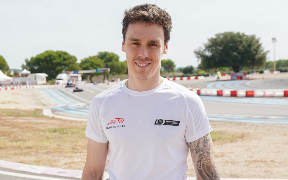 Louis Ducruet assiste à la dixième édition du Marathon Karting Jules Bianchi sur le circuit Paul Ricard au Castellet, le 14 septembre 2025. © Anne-Sophie Guebey / Bestimage